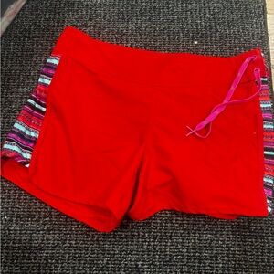 Athleta orange Athletic Shorts with Striped Sides